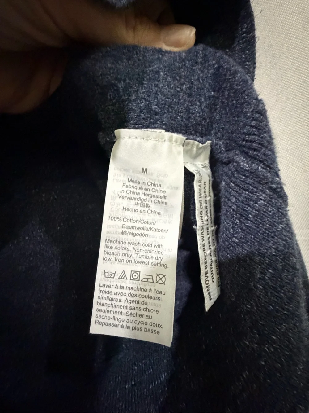 J. Crew Men's Heathered Navy Crewneck Henley Sweater